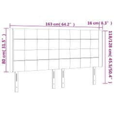 Greatstore Čelo postele s LED tmavě šedé 163 x 16 x 118/128 cm samet