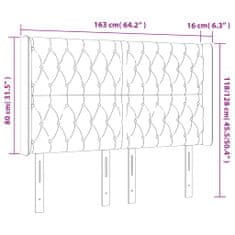 Vidaxl Čelo postele typu ušák černé 163x16x118/128 cm samet