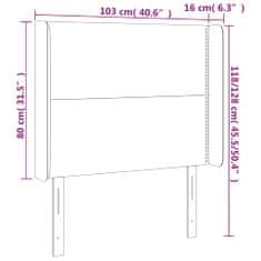 Vidaxl Čelo postele typu ušák černé 103x16x118/128 cm textil