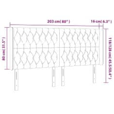 Vidaxl Čelo postele s LED modré 203 x 16 x 118/128 cm textil