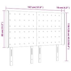 Vidaxl Čelo postele typu ušák krémové 147x16x118/128 cm textil