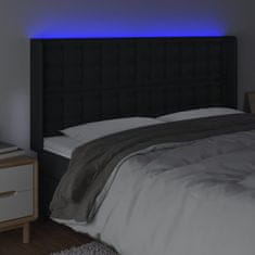 Vidaxl Čelo postele s LED černé 163 x 16 x 118/128 cm umělá kůže