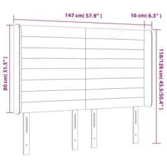 Greatstore Čelo postele typu ušák růžové 147x16x118/128 cm samet