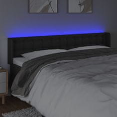 Greatstore Čelo postele s LED černé 203 x 16 x 78/88 cm umělá kůže