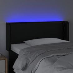 Greatstore Čelo postele s LED černé 93 x 16 x 78/88 cm umělá kůže