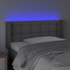 Greatstore Čelo postele s LED šedé 103 x 16 x 78/88 cm umělá kůže