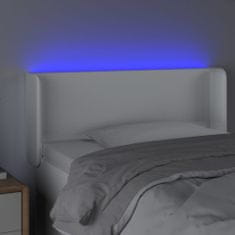 Greatstore Čelo postele s LED bílé 83 x 16 x 78/88 cm umělá kůže