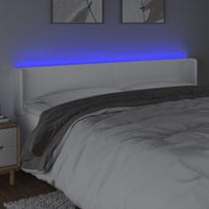 Greatstore Čelo postele s LED bílé 183 x 16 x 78/88 cm umělá kůže