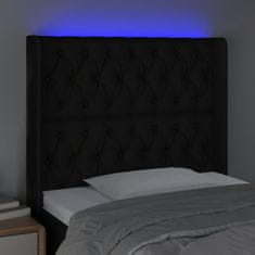 Vidaxl Čelo postele s LED černé 93 x 16 x 118/128 cm textil