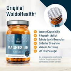 WoldoHealth® Hořčík Tri-Magnesium dicitrát 120 kapslí