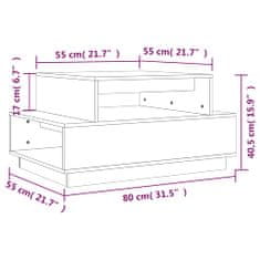 Greatstore Konferenční stolek 80x55x40,5 cm masivní borové dřevo