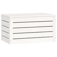 Greatstore Úložný box bílý 59,5 x 36,5 x 33 cm masivní borové dřevo