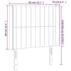 Vidaxl Čelo postele s LED růžové 83 x 16 x 118/128 cm samet