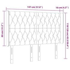 Vidaxl Čelo postele typu ušák růžové 147x16x118/128 cm samet