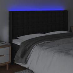 Vidaxl Čelo postele s LED černé 203 x 16 x 118/128 cm umělá kůže