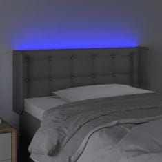 Greatstore Čelo postele s LED šedé 93 x 16 x 78/88 cm umělá kůže