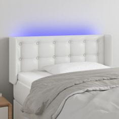 Vidaxl Čelo postele s LED bílé 83 x 16 x 78/88 cm umělá kůže