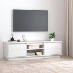 Greatstore TV skříňka bílá 140 x 35 x 40 cm masivní borové dřevo