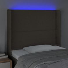 Greatstore Čelo postele s LED taupe 93 x 16 x 118/128 cm textil