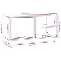 Vidaxl TV skříňka šedá 80 x 35 x 40,5 cm masivní borové dřevo