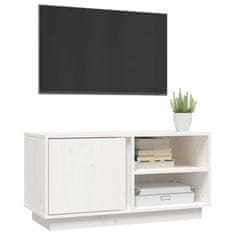 Greatstore TV skříňka bílá 80x35x40,5 cm masivní borové dřevo