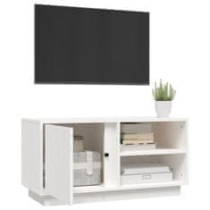 Greatstore TV skříňka bílá 80x35x40,5 cm masivní borové dřevo