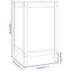 Vidaxl Box na prádlo bílý 44 x 44 x 76 cm masivní borové dřevo