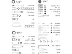 Extol Premium Sada nářadí 100ks, 1/4", 1/2", CrV 121100N1