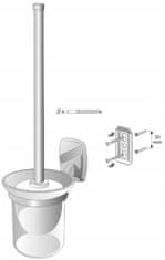 BISK Nástěnná skleněná WC štětka Oregon bílá