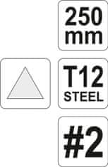 YATO Pilník zámečnický trojhranný středně hrubý 250 mm