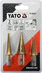 YATO Sada stupňovitých kuželových vrtáků 3-20mm