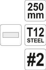 YATO Pilník zámečnický plochý středně hrubý 250 mm