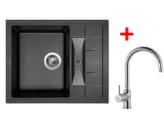 Sinks CRYSTAL 615 Metalblack+VITALIA