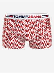 Tommy Jeans Červeno-bílé pánské vzorované boxerky Tommy Jeans L