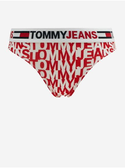 Tommy Jeans Bílo-červené dámské vzorované kalhotky Tommy Jeans