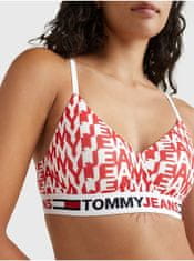 Tommy Jeans Červeno-bílá dámská vzorovaná podprsenka Tommy Jeans XS