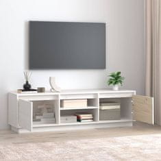 Greatstore TV skříňka bílá 140 x 35 x 40 cm masivní borové dřevo