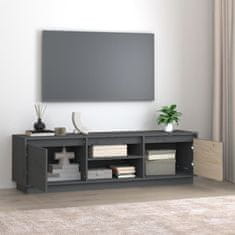 Greatstore TV skříňka šedá 140 x 35 x 40 cm masivní borové dřevo