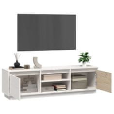 Greatstore TV skříňka bílá 140 x 35 x 40 cm masivní borové dřevo