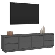 Greatstore TV skříňka šedá 176x37x47,5 cm masivní borové dřevo