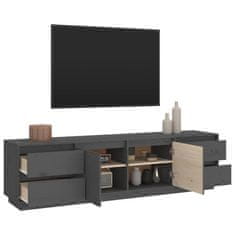 Greatstore TV skříňka šedá 176x37x47,5 cm masivní borové dřevo