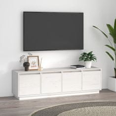 Greatstore TV skříňka bílá 156 x 37 x 45 cm masivní borové dřevo