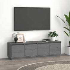 Greatstore TV skříňka šedá 156 x 37 x 45 cm masivní borové dřevo