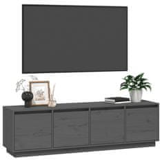 Greatstore TV skříňka šedá 156 x 37 x 45 cm masivní borové dřevo