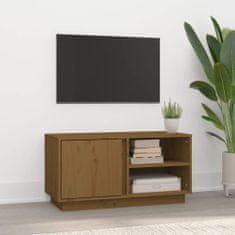 Greatstore TV skříňka medově hnědá 80x35x40,5 cm masivní borové dřevo