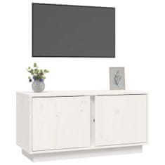 Greatstore TV skříňka bílá 80x35x40,5 cm masivní borové dřevo