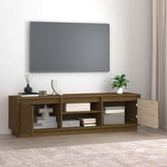 Greatstore TV skříňka medově hnědá 140 x 35 x 40 cm masivní borové dřevo