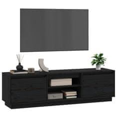 Greatstore TV skříňka černá 140 x 35 x 40 cm masivní borové dřevo