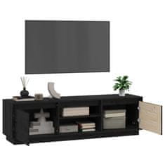 Greatstore TV skříňka černá 140 x 35 x 40 cm masivní borové dřevo