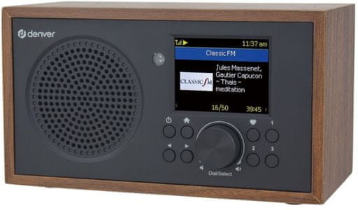 klasický radiopřijímač Denver IR-135 lcd displej datum hodiny Bluetooth technologie wlan internetové rádio